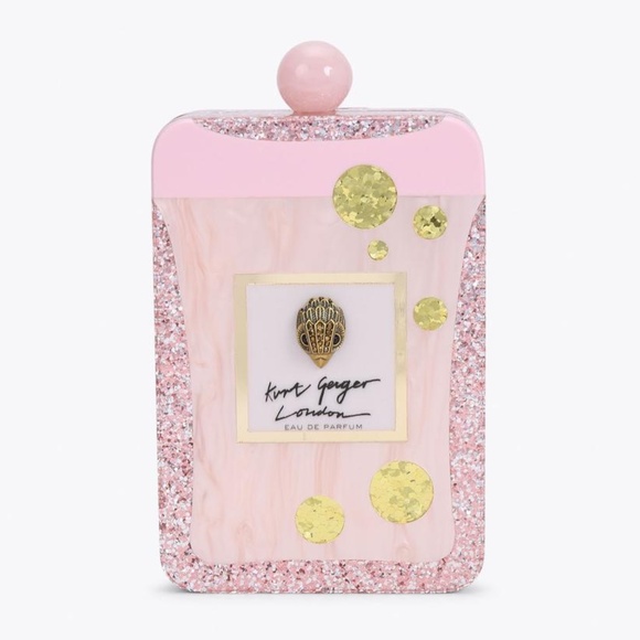 NEW Kurt Geiger Perfume Bottle Clutch Pink Comb - Picture 1 of 16